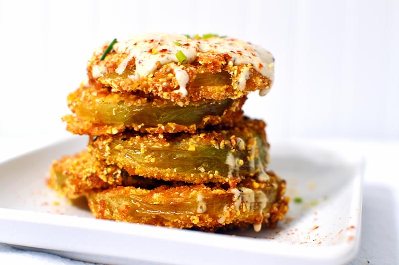 Fried Green Tomatoes with Cajun-Dill Buttermilk Sauce