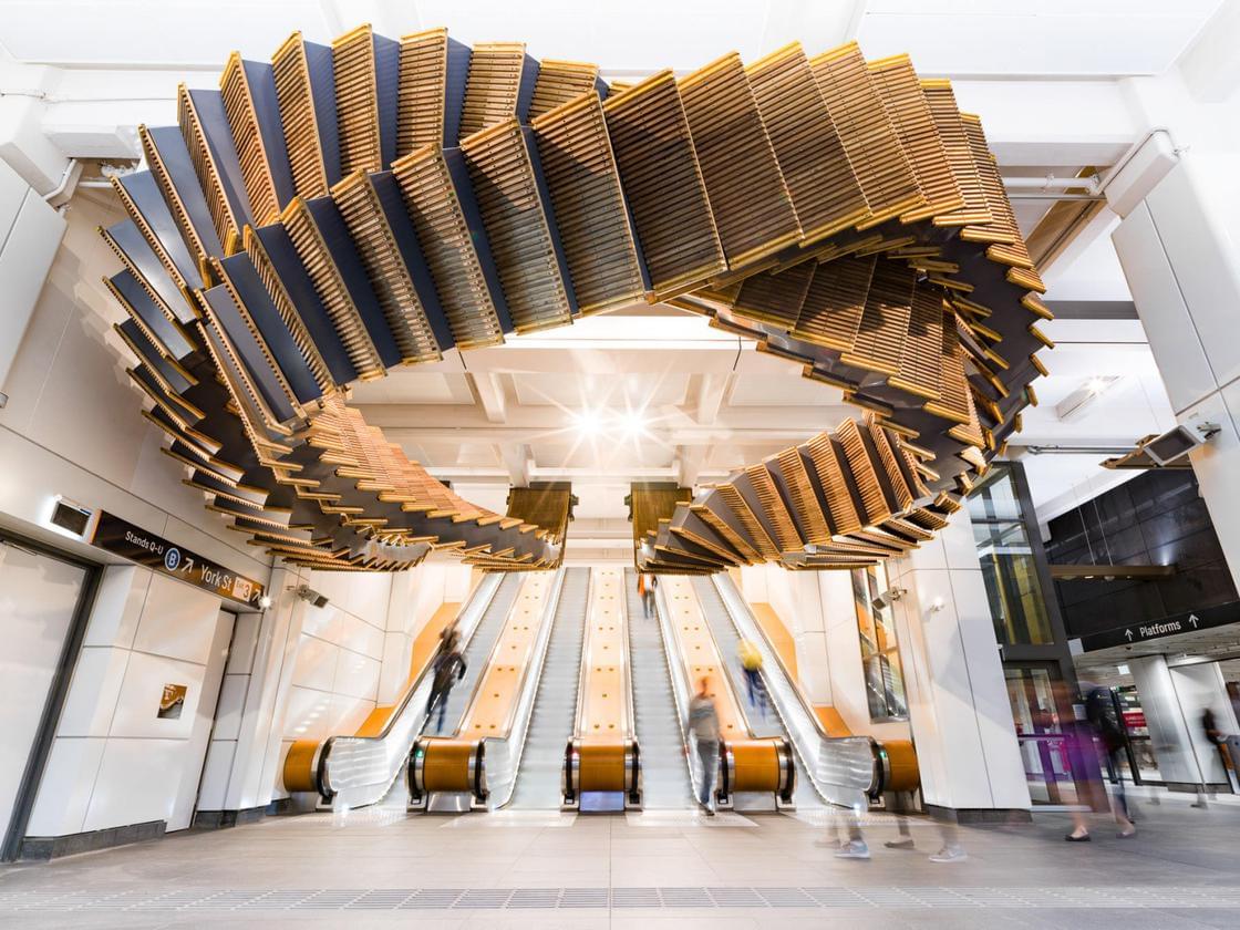 These 80-year-old wooden escalators become a beautiful sculpture