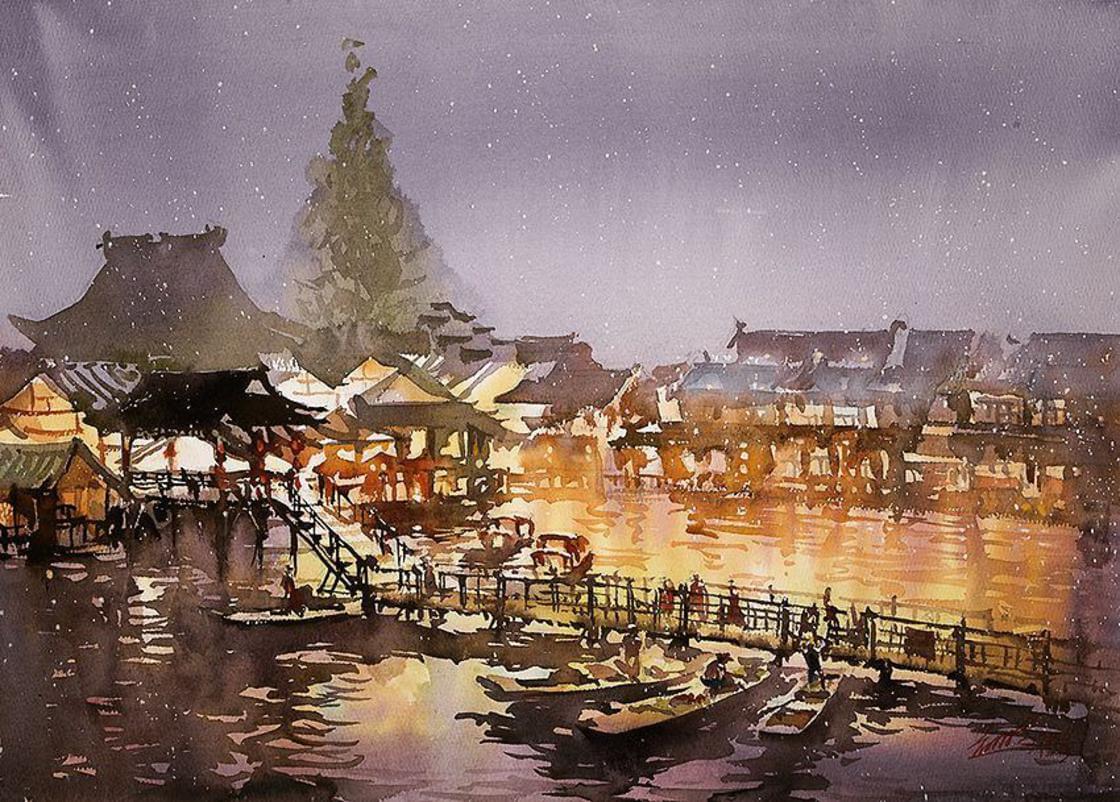 This artist captures her travels in beautiful watercolor paintings