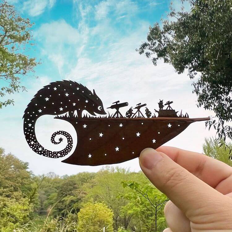 Artist Manages His ADHD With Amazing Leaf Cutout Art