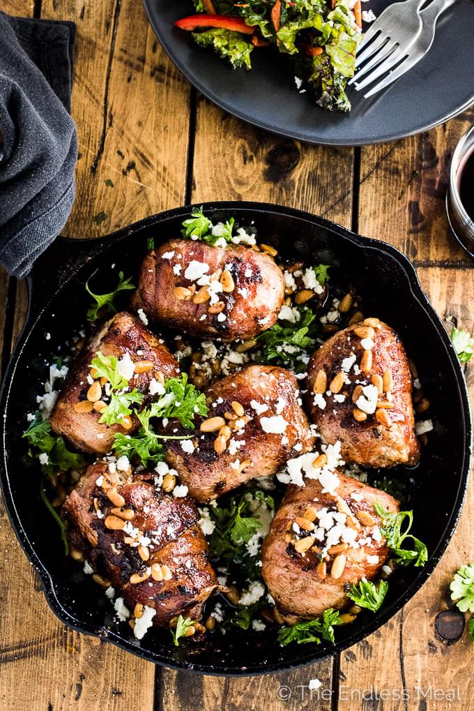 Bacon Wrapped Mediterranea Chicken