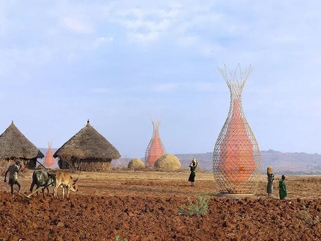 Warka Water Tower - Handmade Structure Produces 25 Gallons of Water Every Day From Atmospheric Water Vapors