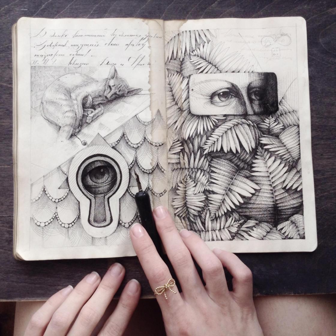 Sketchbook-drawings-elena-limkina-russia  Sketch book, Pen illustration,  Basic drawing